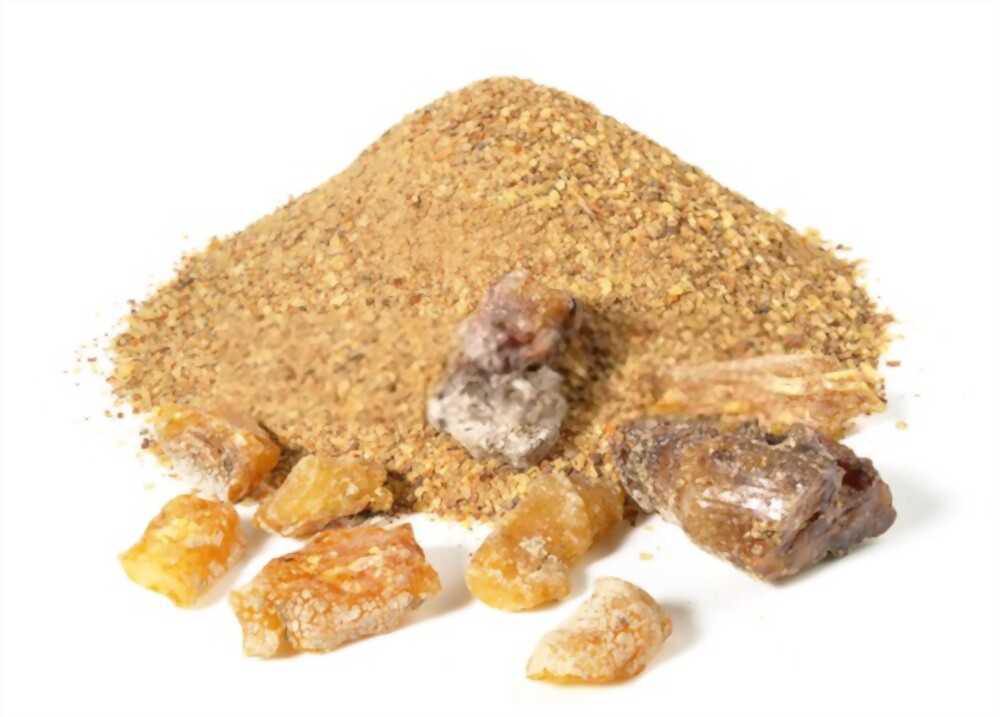 frankincense powder A little frankincense crushed to use as a powder