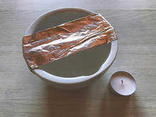 Put foil on top of bowl Put foil on top of bowl