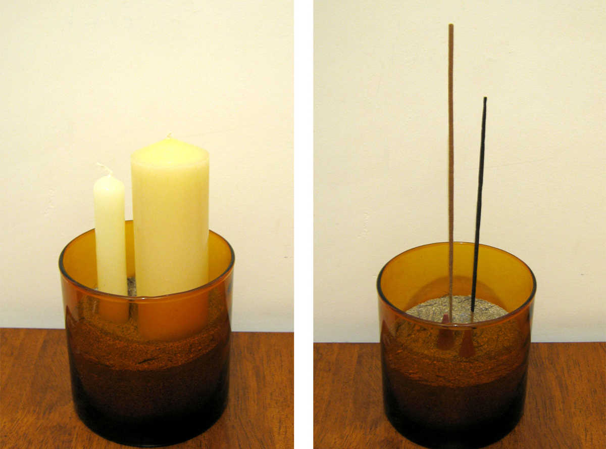 an empty cosmetic cup  You can use an empty cosmetic cup