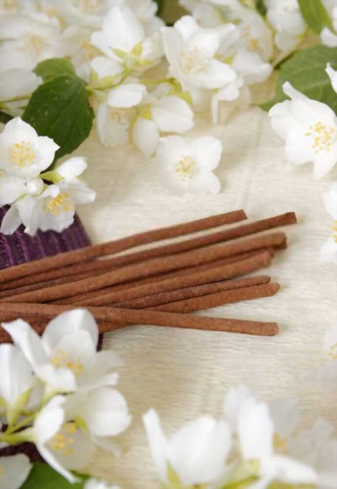 sweet jasmine incense Let sweet jasmine fill the air, creating an atmosphere for mindful meditation.