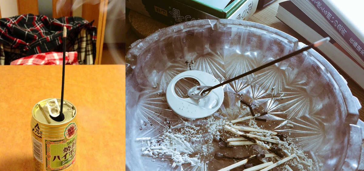 old soda cans to stick incense You can use old soda cans to stick incense.