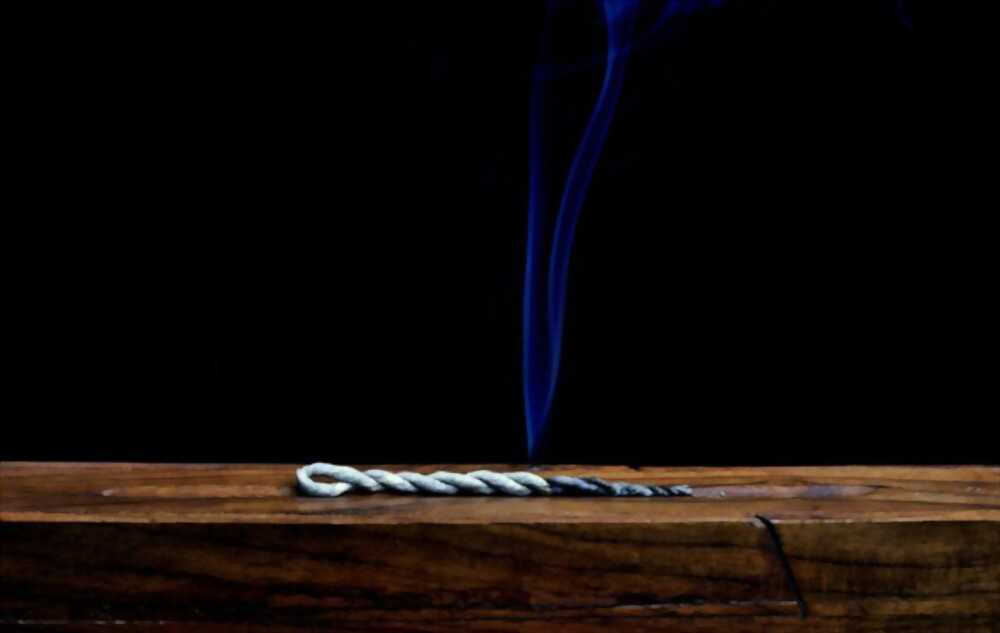For your own safety, keep an eye on your incense rope when it's on fire