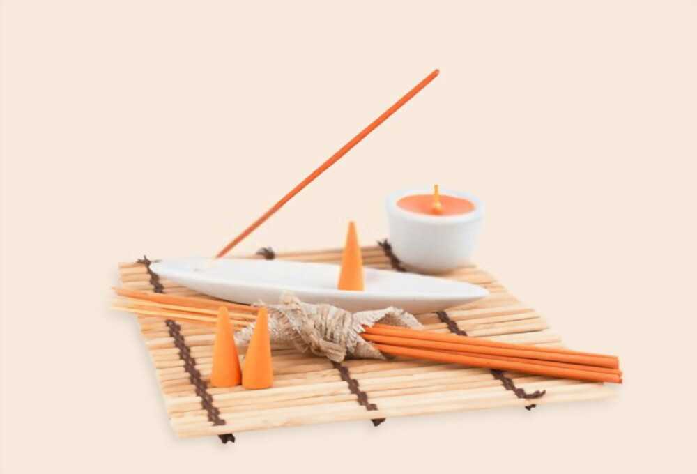 Find peace and relaxation with a soothing fragrance of orange incense.