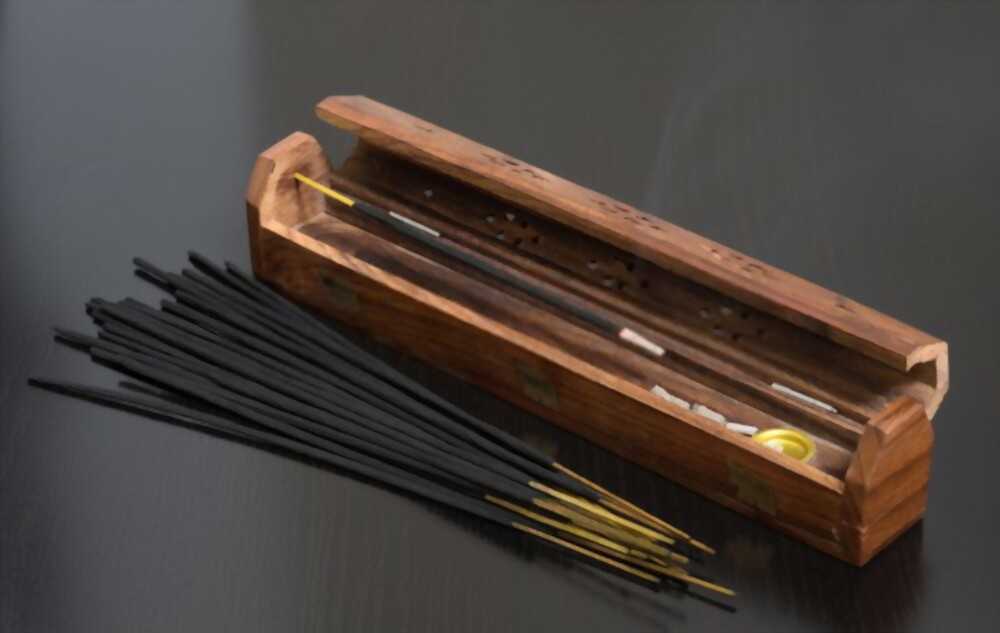 incense sticks and wooden boxes Some incense sticks and wooden burning boxes