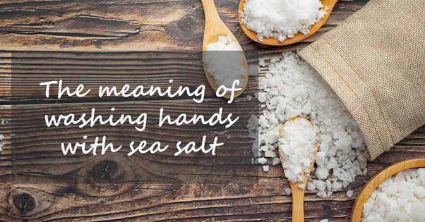 washing hands with sea salt